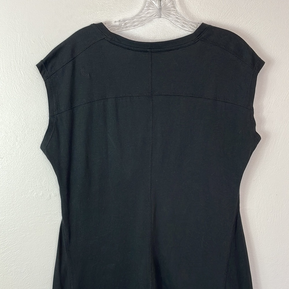 Lole T-Shirt Dress Women Size L Black Ruched Bustline Sleeveless Athletic - Picture 10 of 14